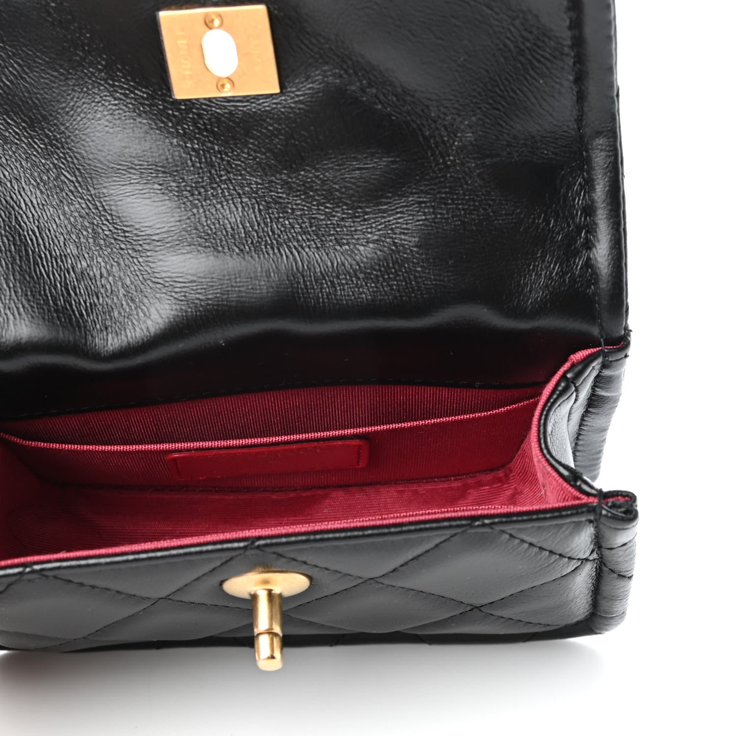 Chanel Shiny Lambskin Quilted Extra Mini Flap Black 5 of 9
