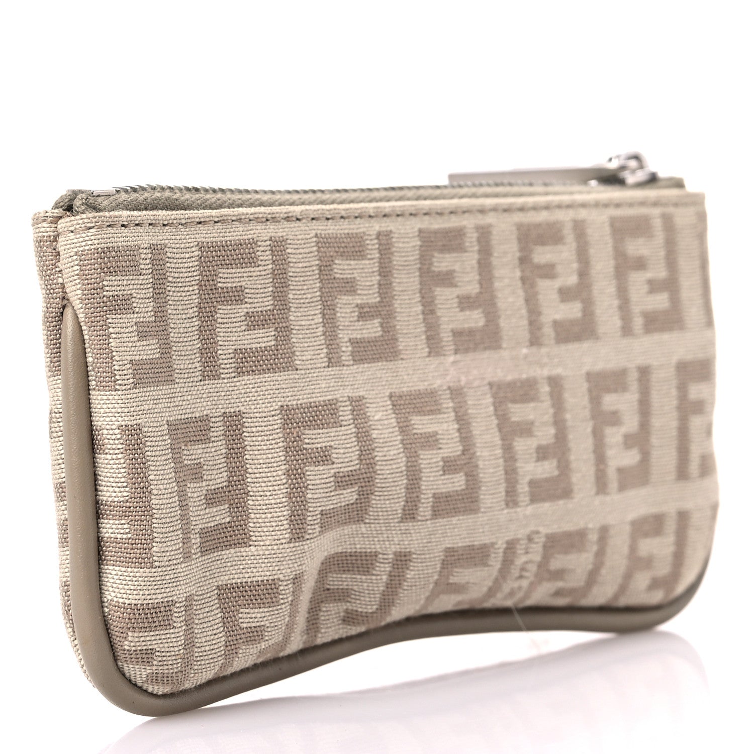 Fendi Zucchino Coin Pouch Key Case Beige 3 of 7