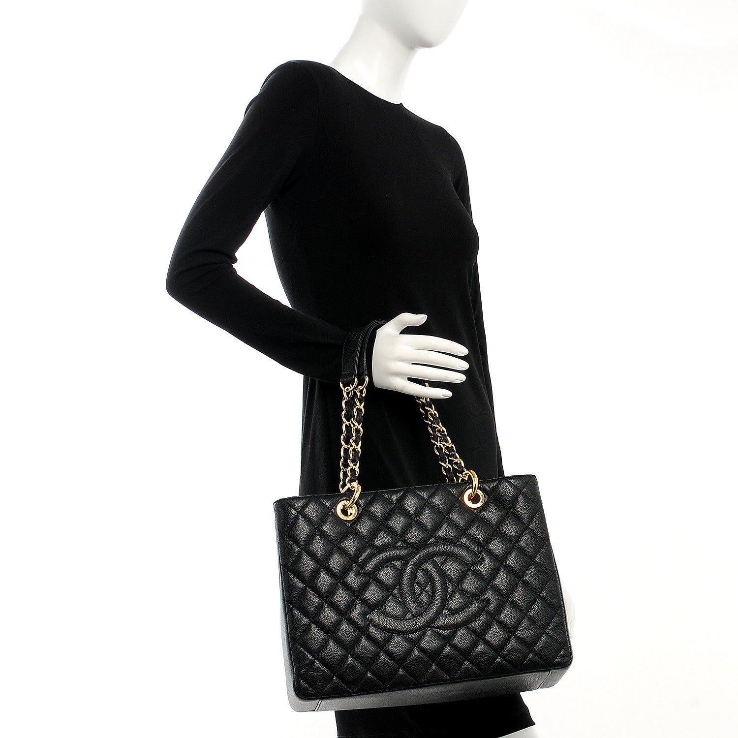 Chanel Caviar Quilted Grand Shopping Tote GST Black 2 of 12