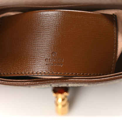 Gucci GG Supreme Monogram Azalea Calfskin Web Mini Jackie 1961 Hobo Beige Ebony Brown Sugar 6 of 10