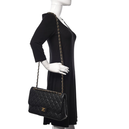 Chanel Caviar Quilted Jumbo Double Flap Black 1 of 14