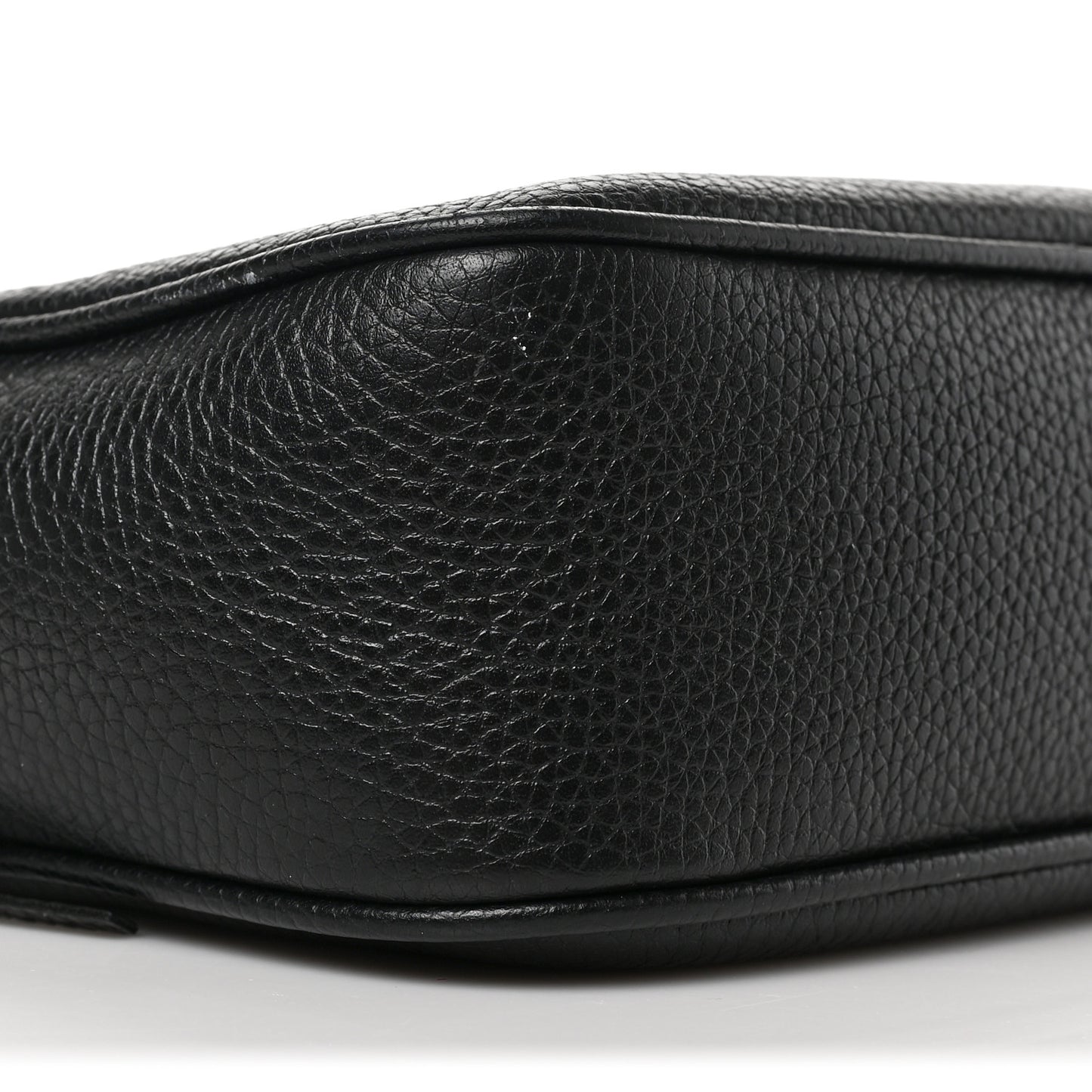 Pebbled Calfskin Small Soho Disco Bag Black