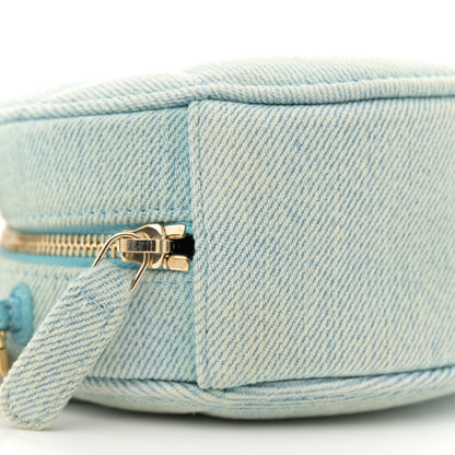 Chanel Denim Quilted Chanel 19 Round Clutch With Chain Neon Blue 9 of 12