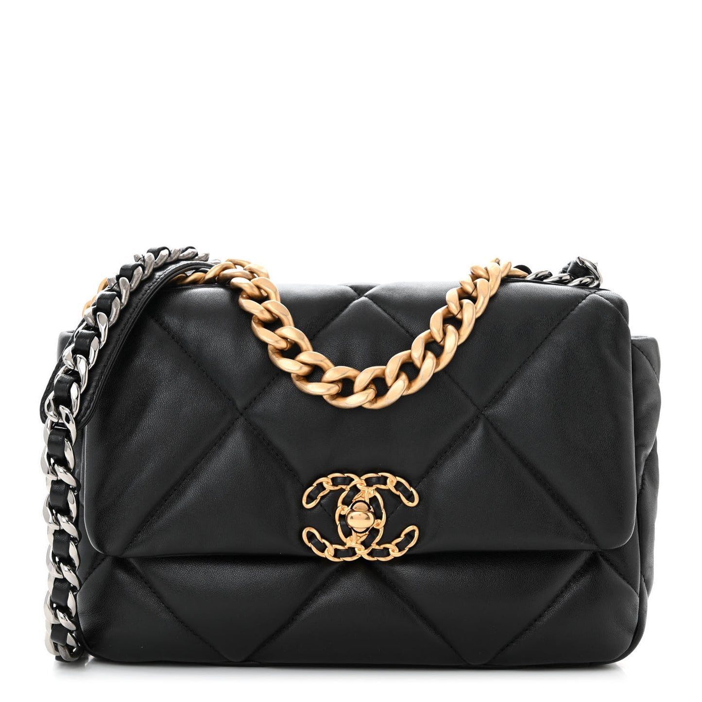 Lambskin Quilted Medium Chanel 19 Flap Black