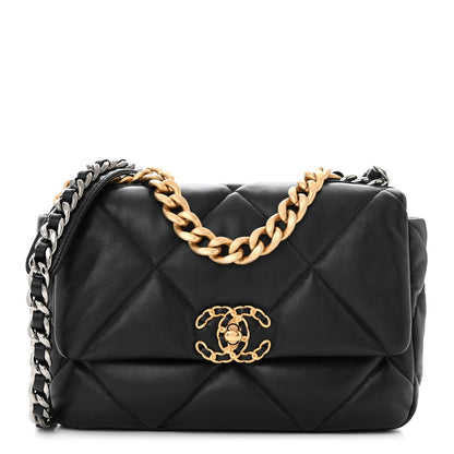 Chanel Lambskin Quilted Medium Chanel 19 Flap Black 1 of 10