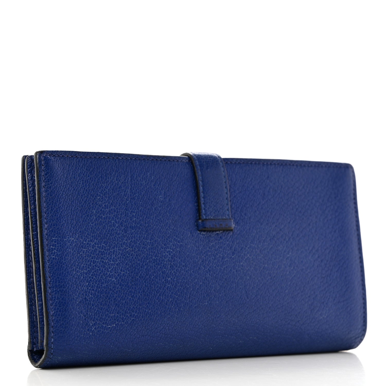 Hermes Chevre Mysore Bearn Gusset Wallet Bleu Electrique 3 of 13