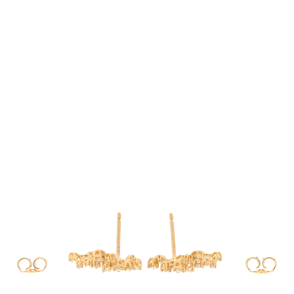 Damiani 18K Yellow Gold Diamond Mimosa Earrings 3 of 6