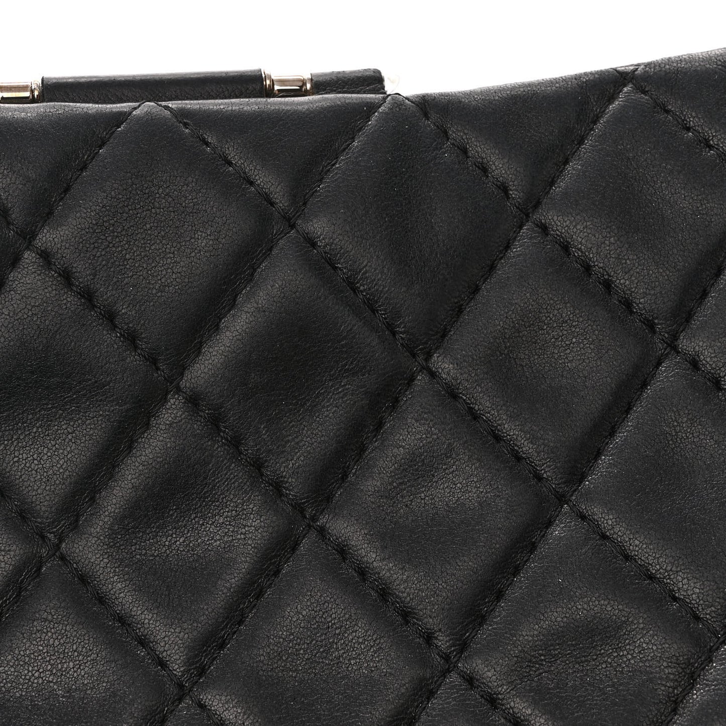 Lambskin Quilted Jumbo Icons Secret Label Flap Black