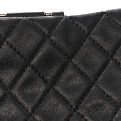 Chanel Lambskin Quilted Jumbo Icons Secret Label Flap Black 13 of 19