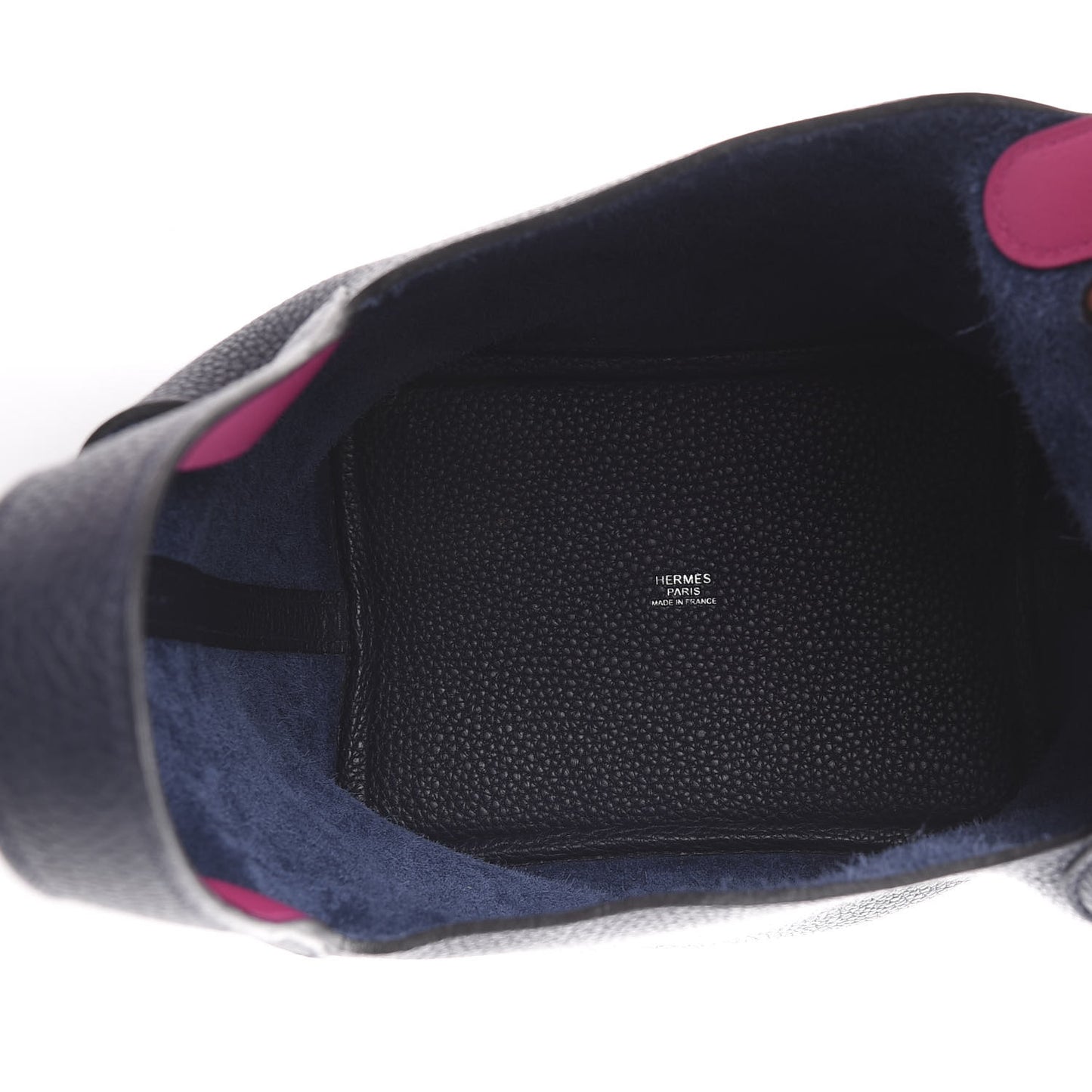 Taurillon Clemence Swift Eclat Picotin Lock 18 PM Bleu Nuit Rose Pourpre
