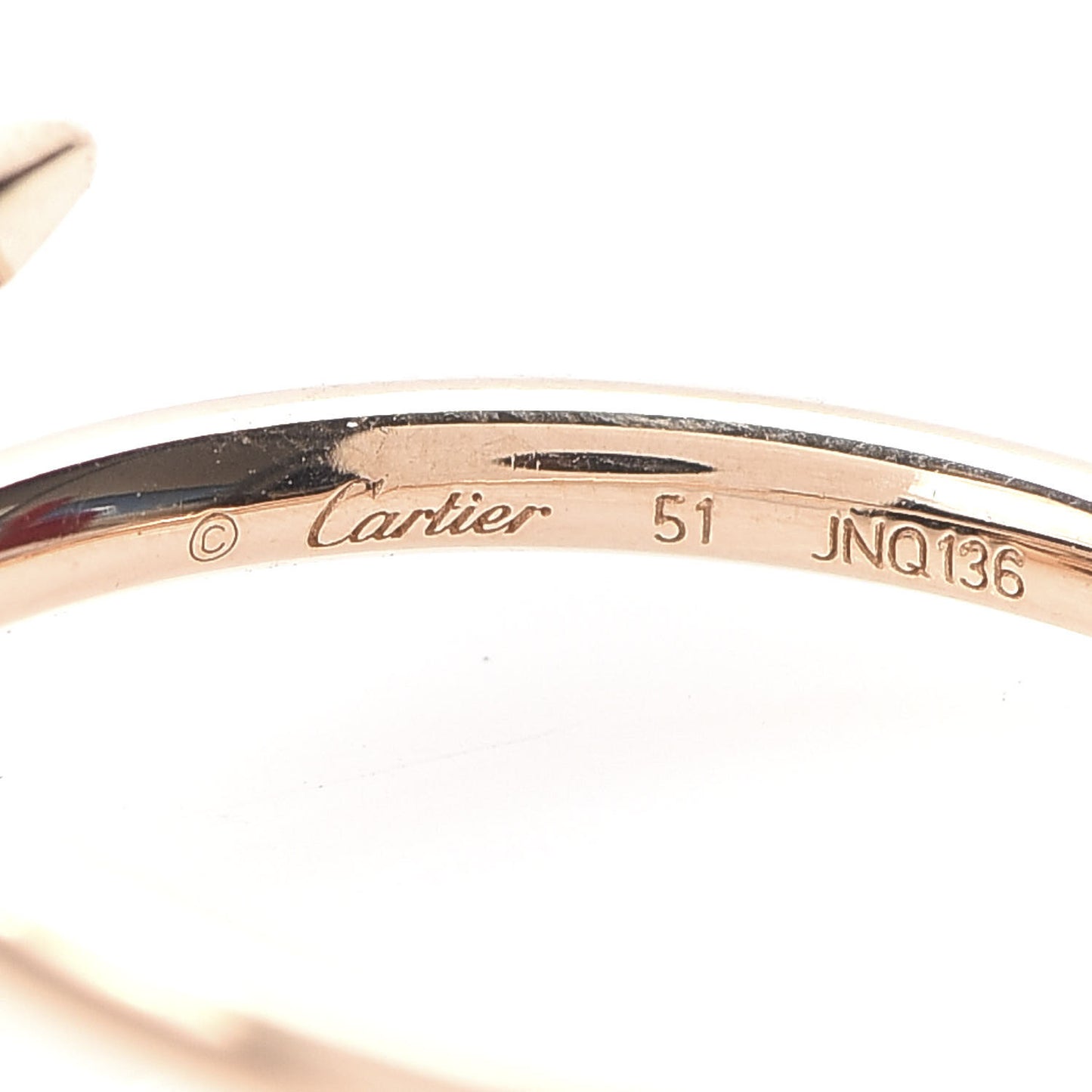 18K Pink Gold Small Juste Un Clou Ring 51 5.75