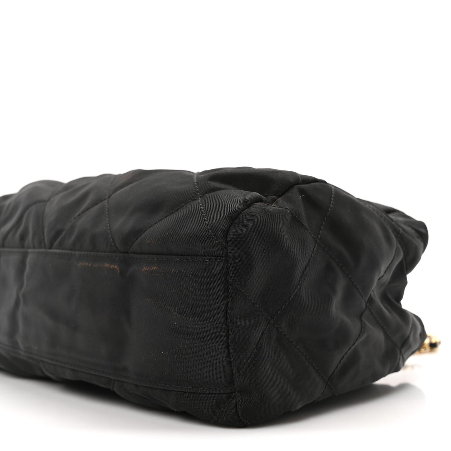 Nylon Tessuto Quilted Shoulder Bag Black