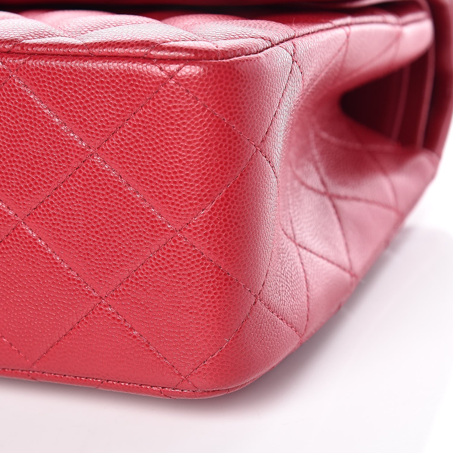 Chanel Caviar Quilted Jumbo Double Flap Red 9 of 10