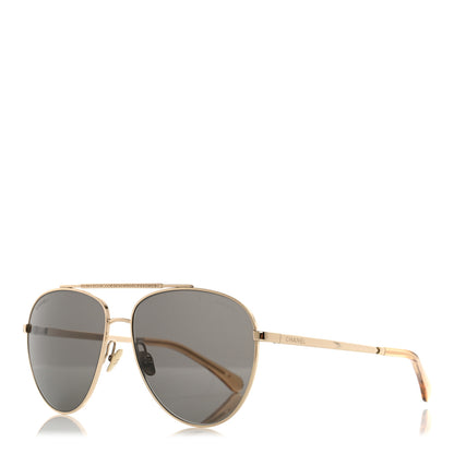 Chanel Metal Aviator Sunglasses 4279-B Gold 1 of 8