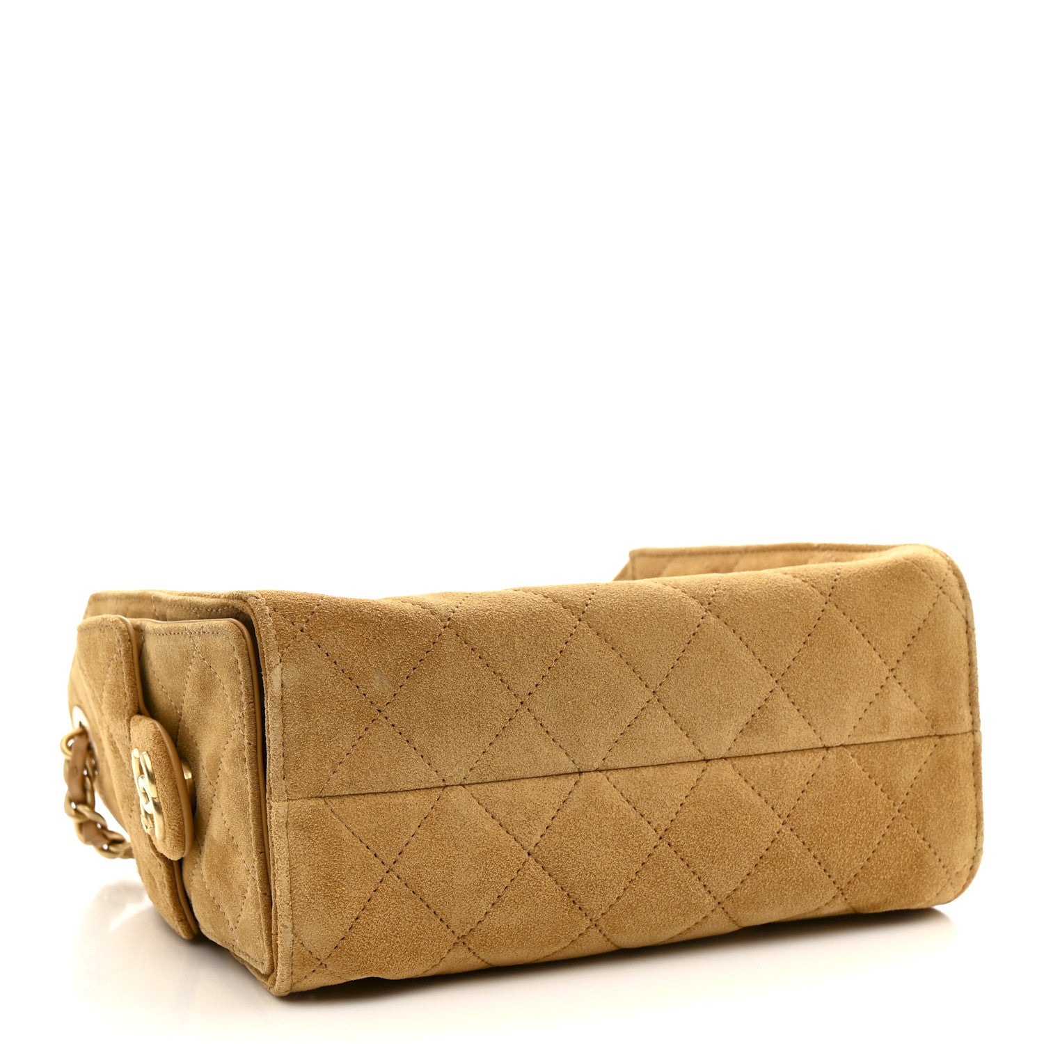 Chanel Suede Quilted Mini Chanel 25 Handbag Beige 4 of 12