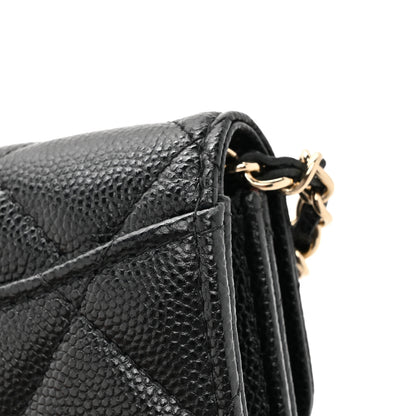 Chanel Caviar Quilted Flap Card Holder On Chain Black 13 of 13