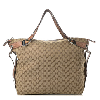Gucci Monogram Large Bamboo Bar Tassel Shoulder Bag Brown 1 of 13