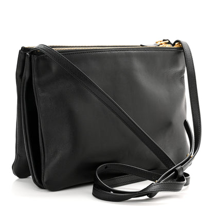 Celine Lambskin Large Trio Crossbody Bag Black 3 of 11