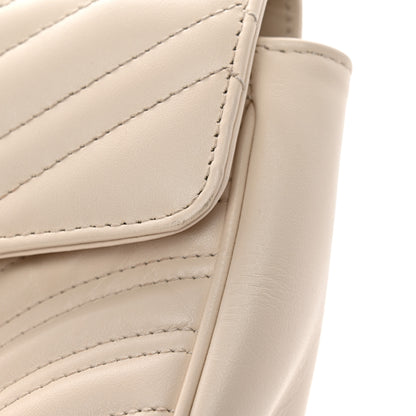 Gucci Calfskin Matelasse Small GG Marmont Shoulder Bag White 11 of 12