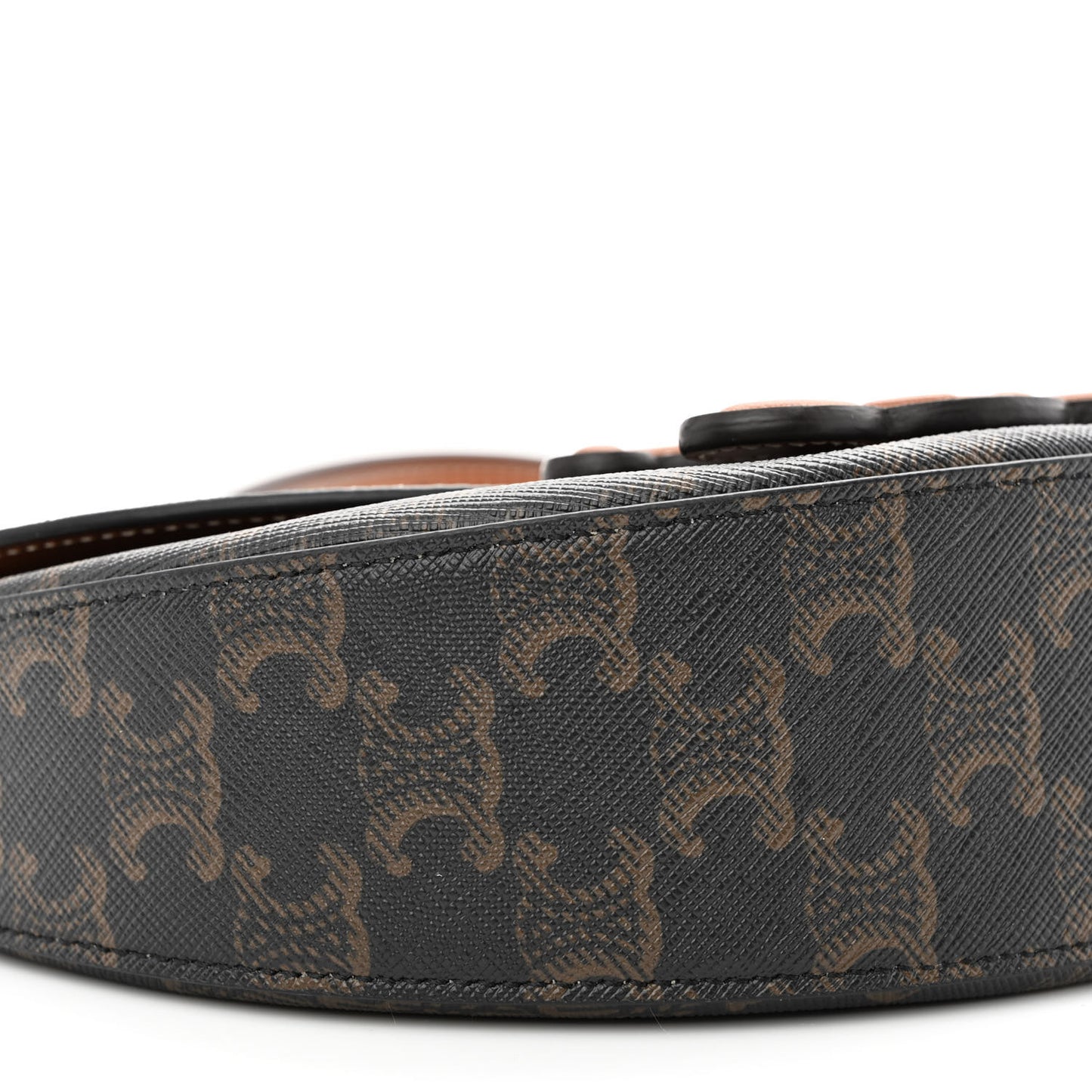 Calfskin Triomphe Canvas Besace Tan