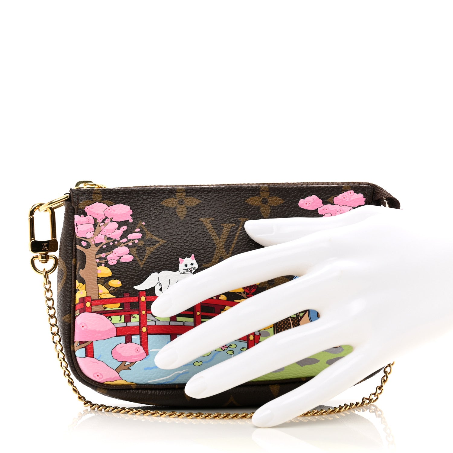 Louis Vuitton Monogram 2021 Christmas Animation Japanese Garden Mini Pochette Accessories Wisteria Pink 2 of 8