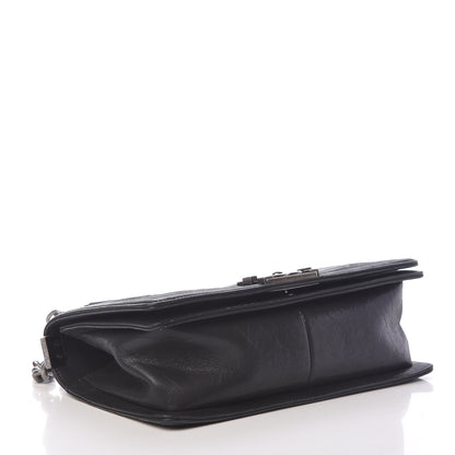 Chanel Iridescent Calfskin Embellished Double Stitch Medium Boy Flap Black 4 of 14
