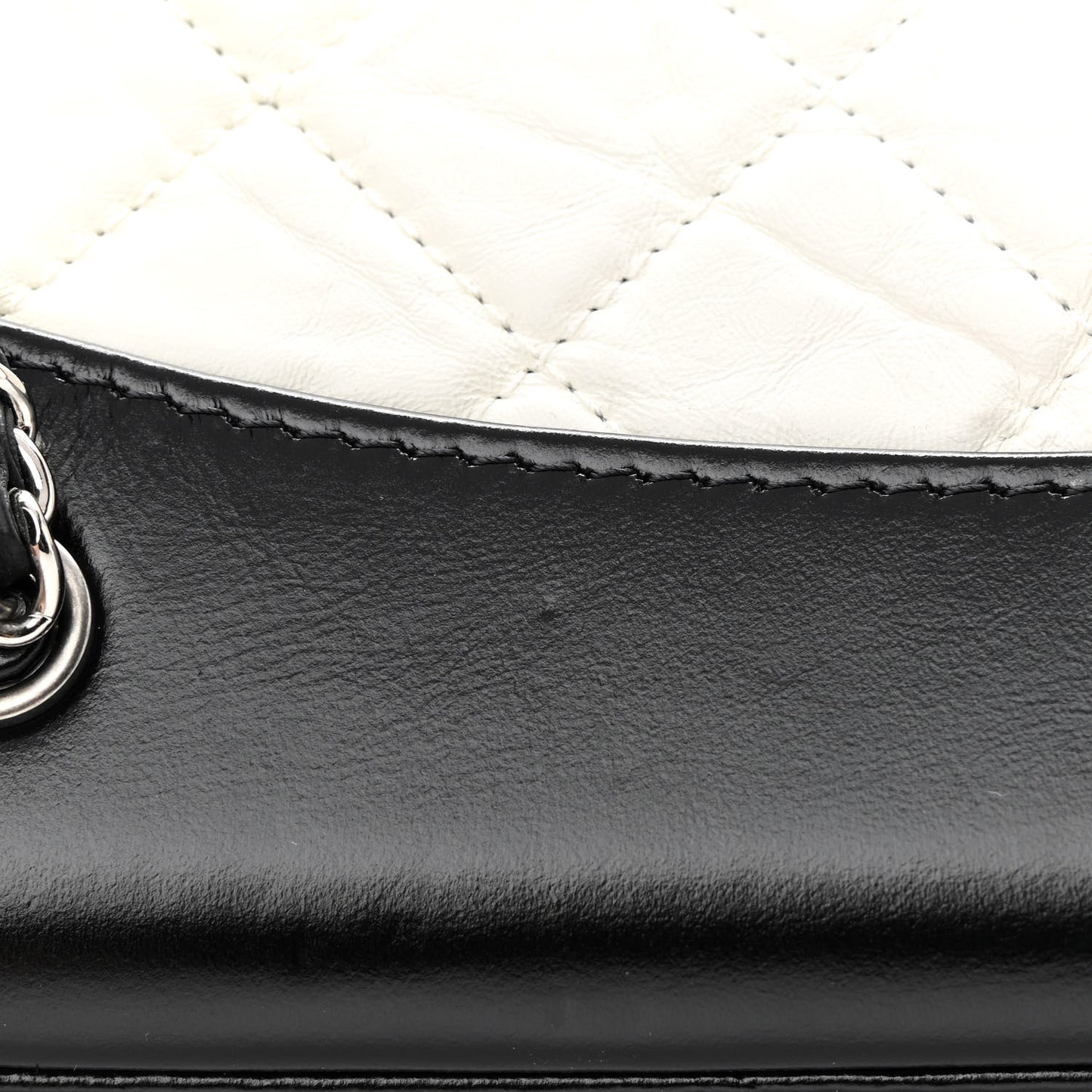 Aged Calfskin Quilted Small Gabrielle Backpack Black White