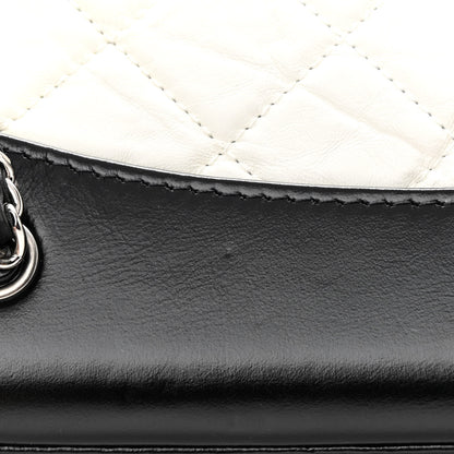 Chanel Aged Calfskin Quilted Small Gabrielle Backpack Black White 12 of 13