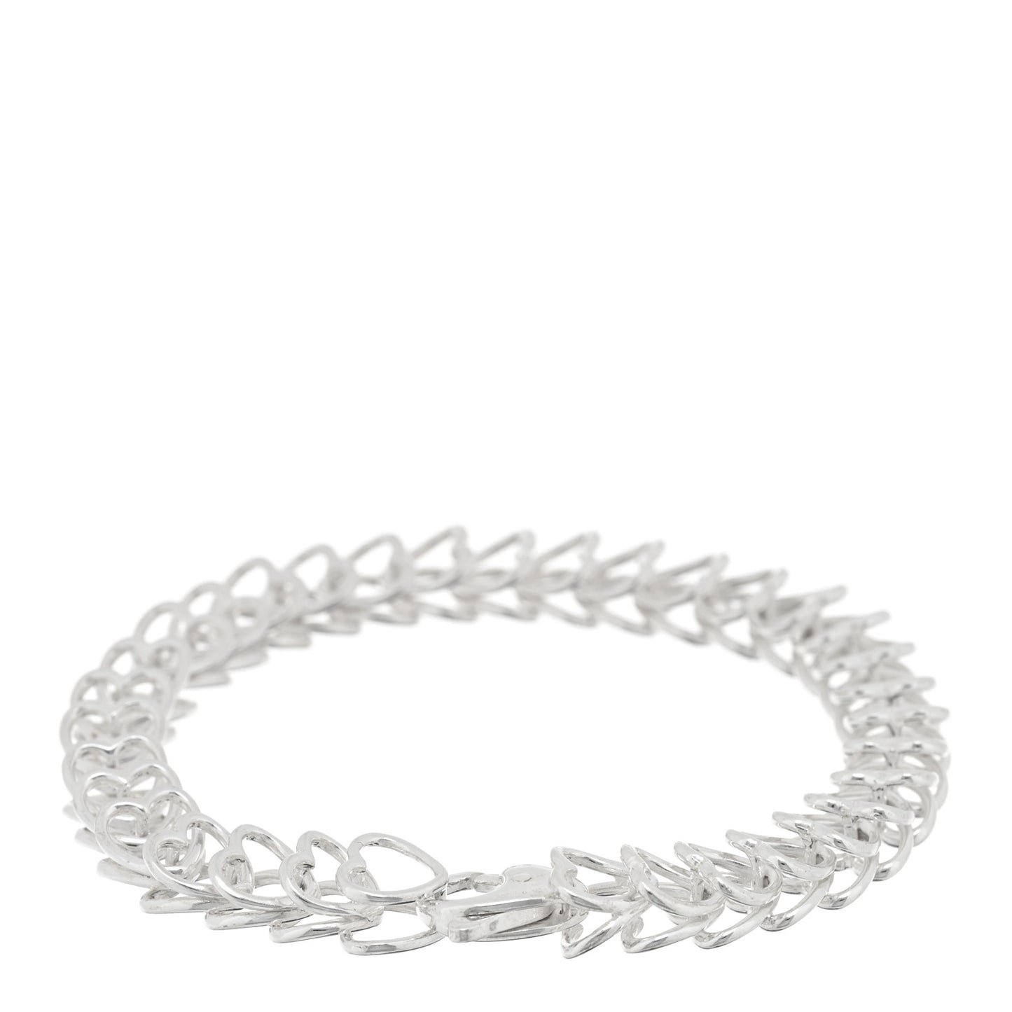 Sterling Silver Heart Link Bracelet