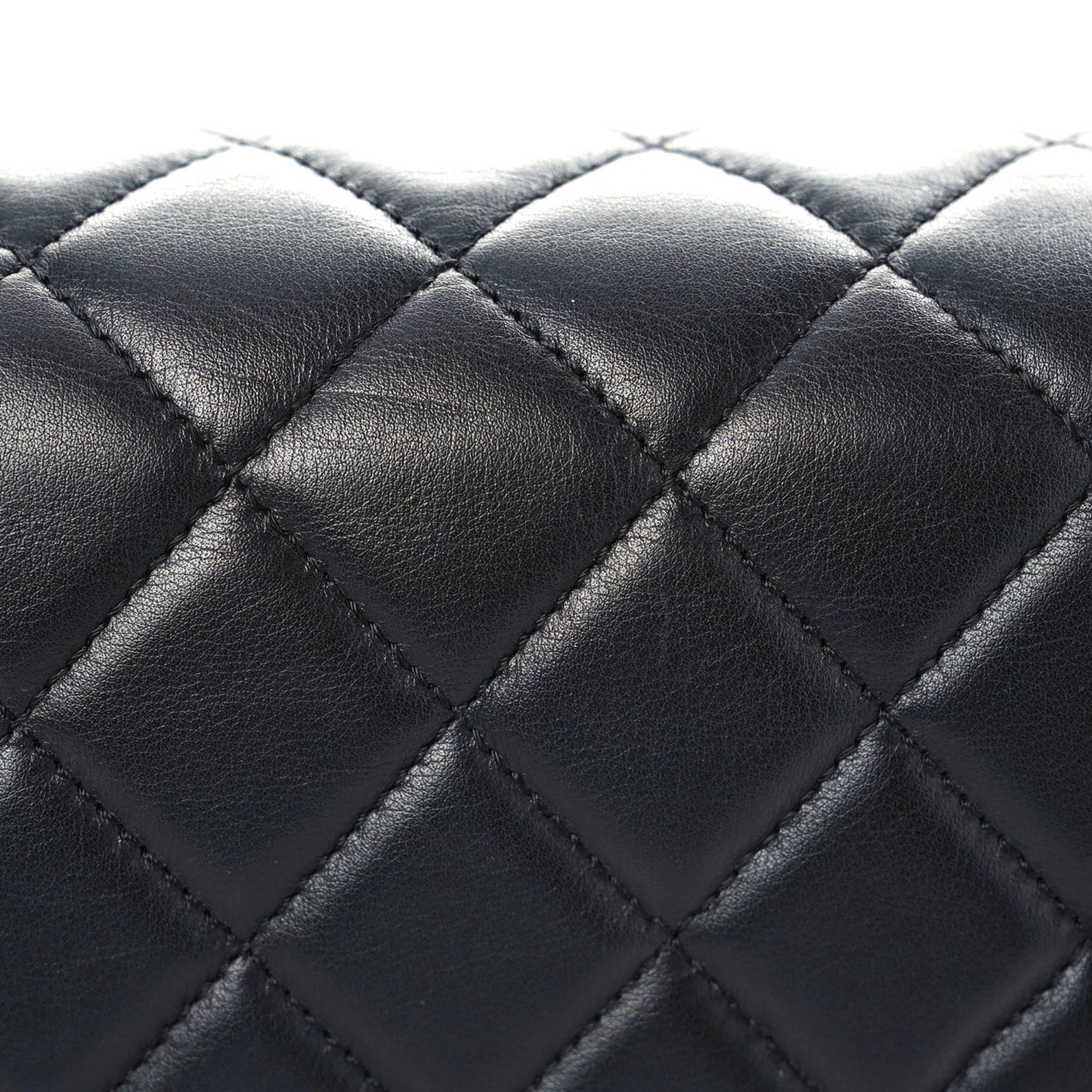 Lambskin Quilted Large Boy Flap Black