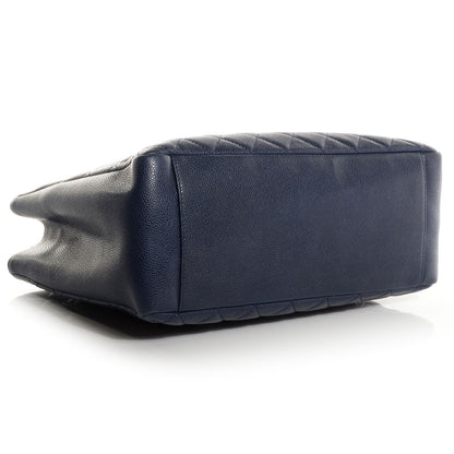 Chanel Caviar Large Grand Shopping Tote GST Navy Blue 4 of 7