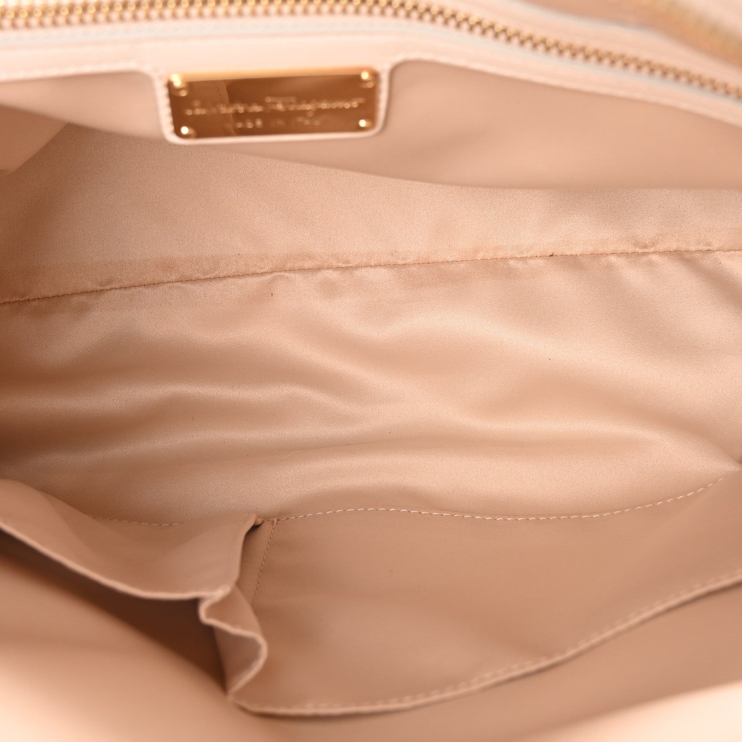 Salvatore Ferragamo Lambskin Calfskin Woven Fiamma Bag Seta Oro 5 of 10