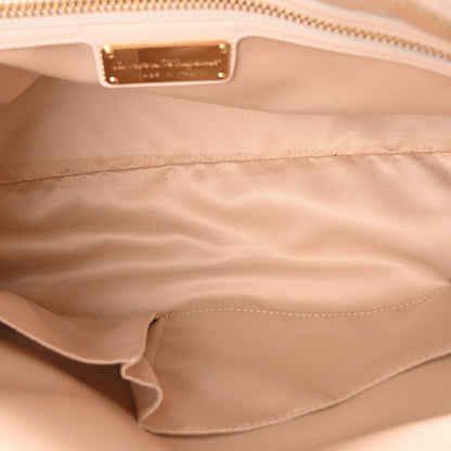 Salvatore Ferragamo Lambskin Calfskin Woven Fiamma Bag Seta Oro 5 of 10