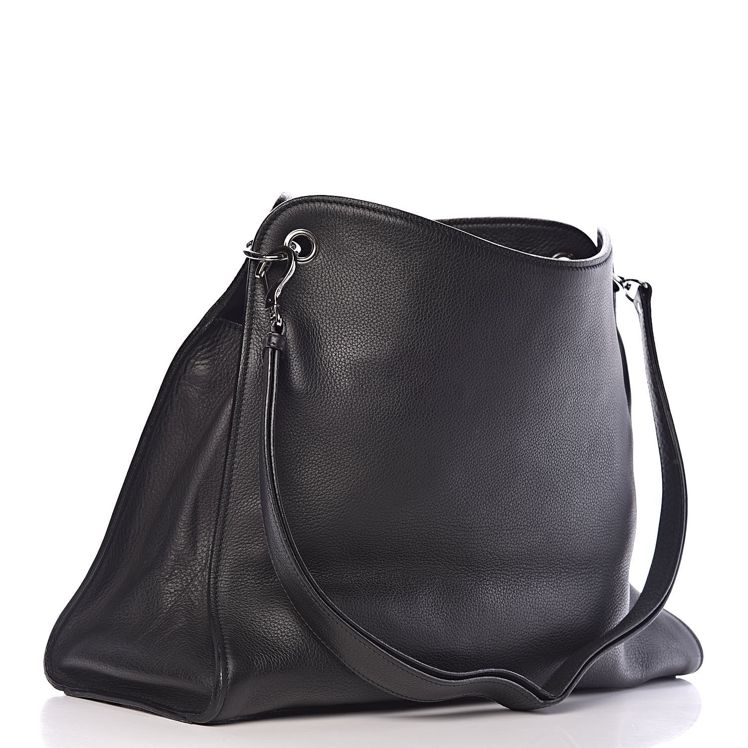 Gucci Grained Calfskin Large Shoulder Bag Black 3 of 16