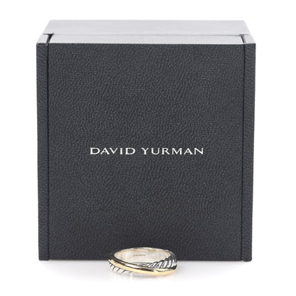 David Yurman Sterling Silver 18K Yellow Gold Narrow Crossover Ring 53 6.5 6 of 6