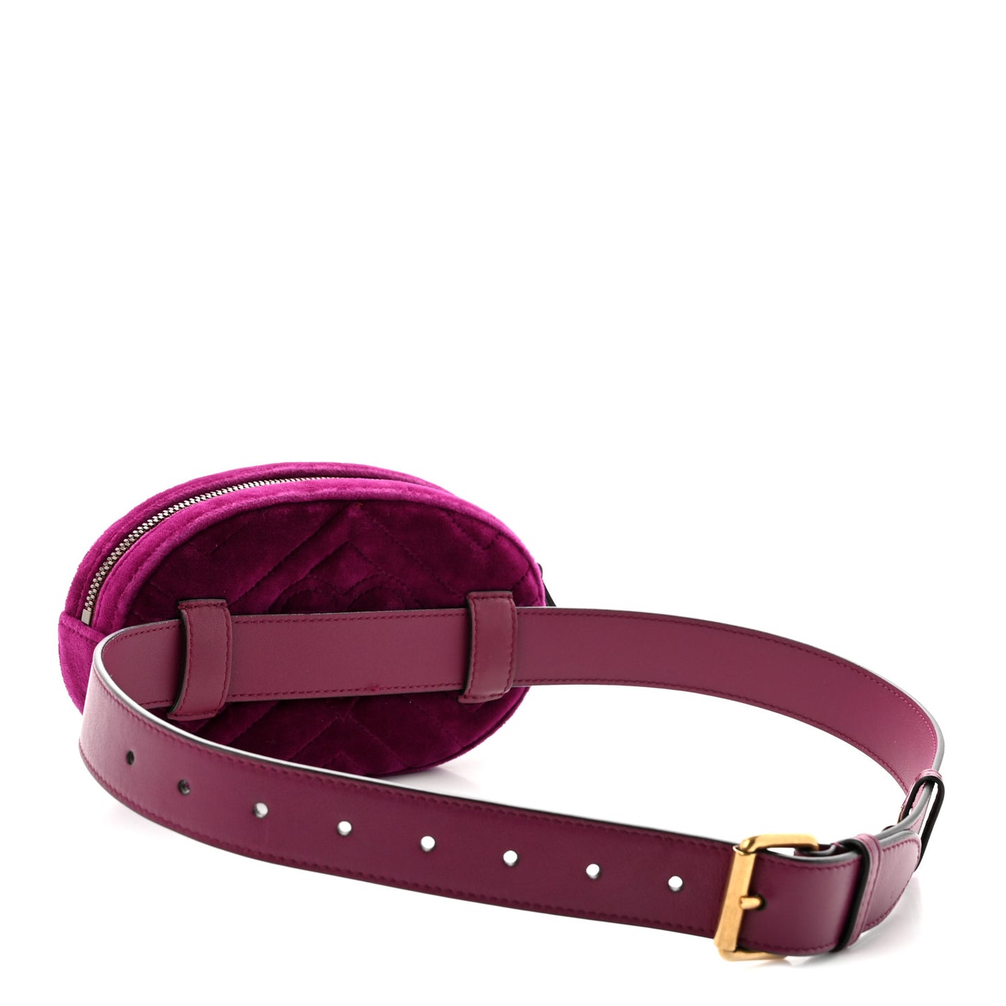 Velvet Matelasse GG Marmont Belt Bag 75 30 Fuchsia Violet Cyclamen