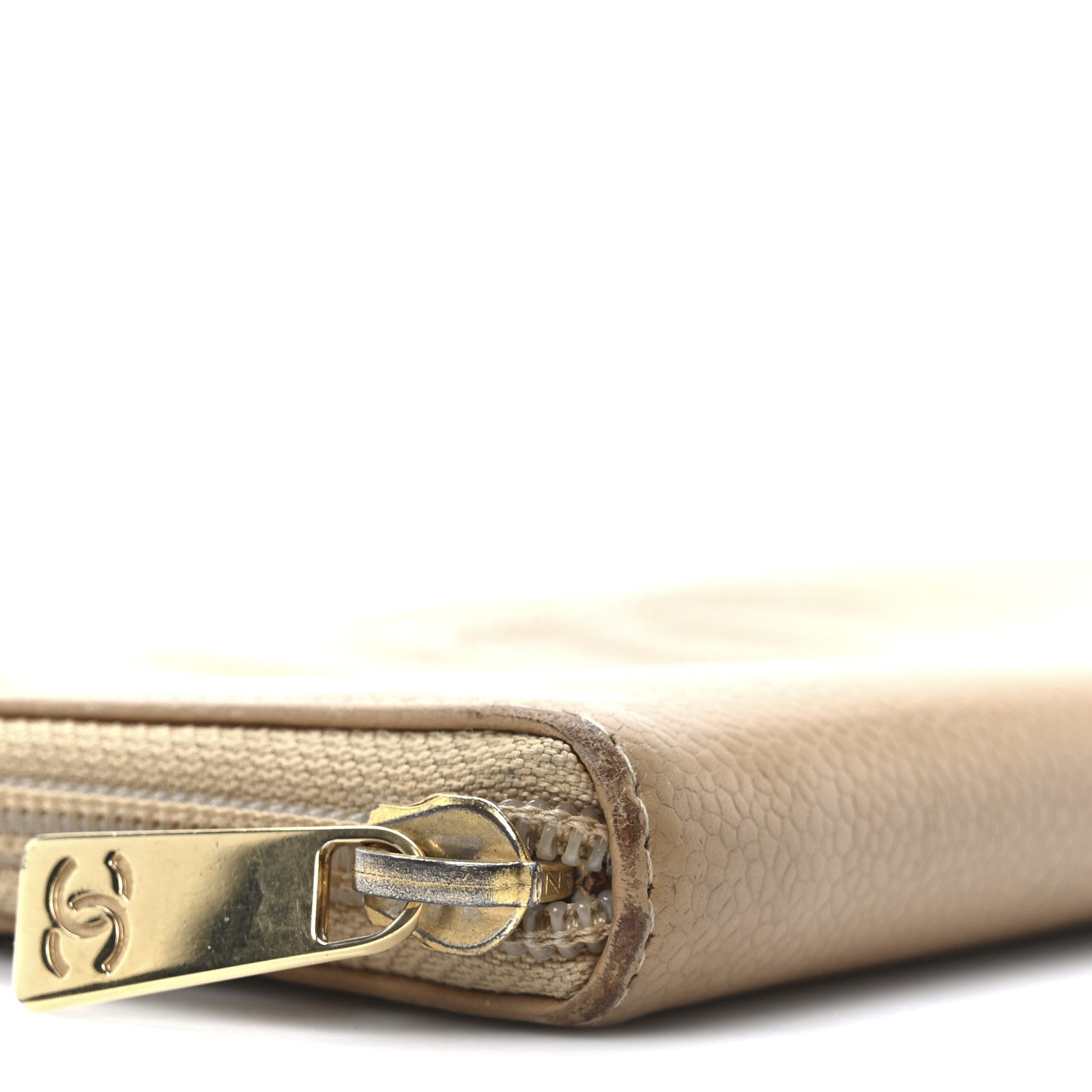 Chanel Caviar Large Timeless CC Zip Around Wallet Beige 9 of 10