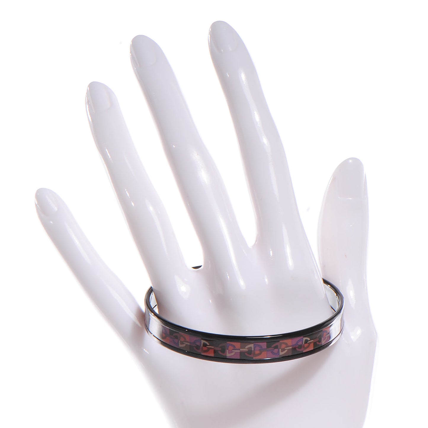 Enamel Printed Optique Chaine d'Ancre Narrow Bracelet 65 Purple