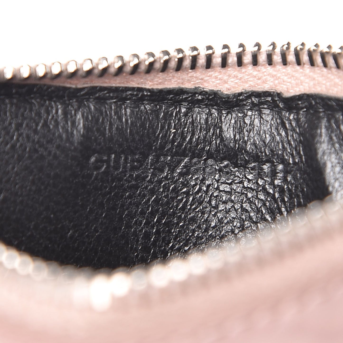 Calfskin Crocodile Embossed 5 Fragments Zip Pouch Card Holder Rose Antic