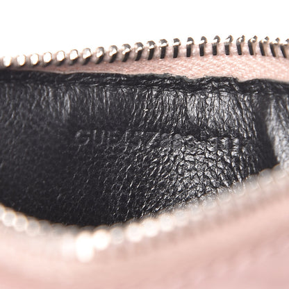 Saint Laurent Calfskin Crocodile Embossed 5 Fragments Zip Pouch Card Holder Rose Antic 7 of 13