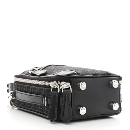 Fendi Recycled Fabric Jacquard Vitello Astro Micro FF Mini Trolley Bag Asfalto Black 4 of 10