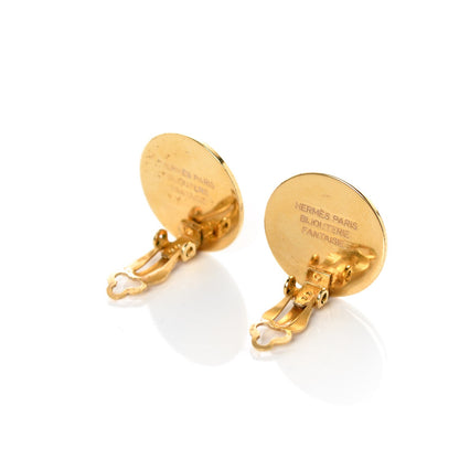 Hermes Clou De Selle Clip On Earrings Gold 3 of 5