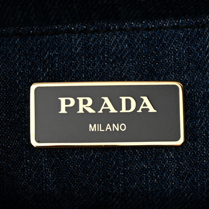 Prada Denim Small Logo Tote Bleu 6 of 10