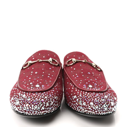 Gucci Crystal Canvas GG Monogram Nappa Womens Princetown Slippers 39 Rosso Ancora 3 of 10