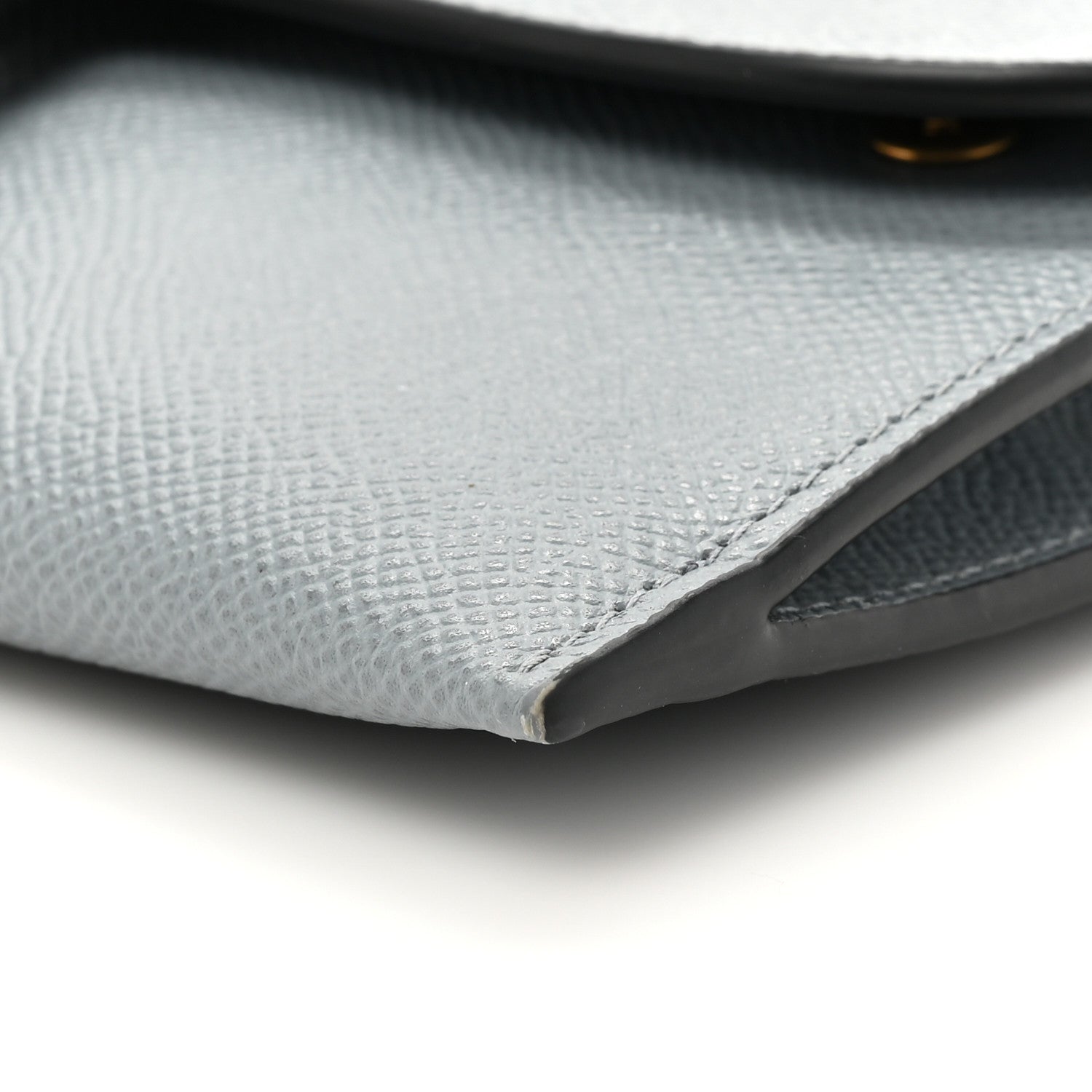 Christian Dior Grained Calfskin Saddle Chain Wallet Pouch Grey Stone 12 of 17