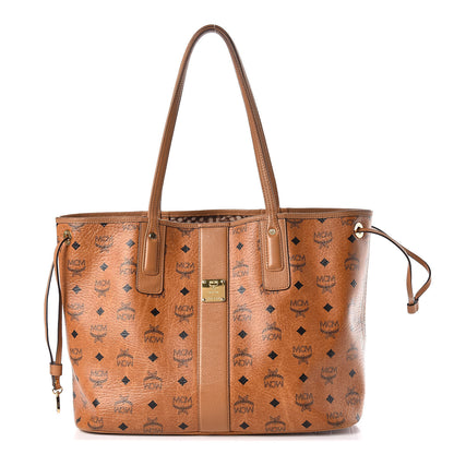 MCM Visetos Medium Liz Reversible Shopper Tote Cognac 1 of 23