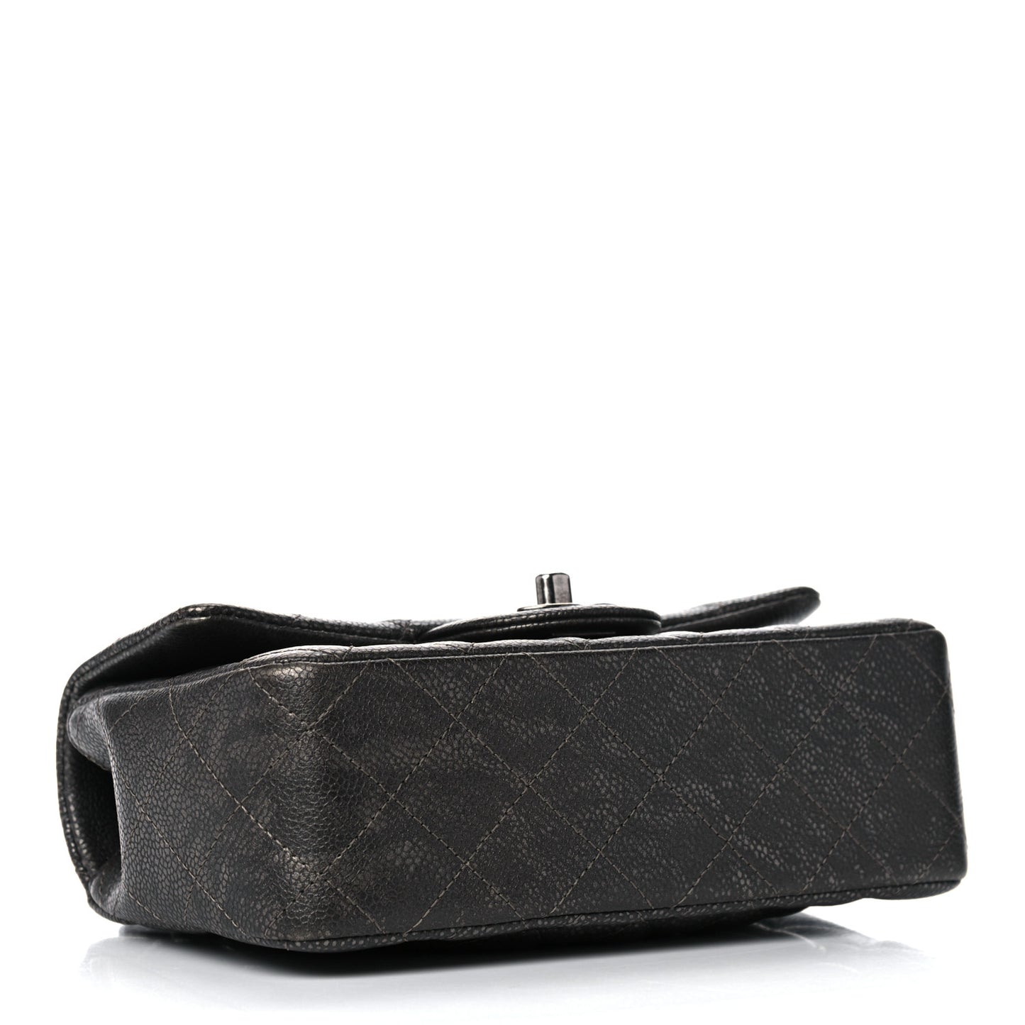Metallic Caviar Quilted Mini Rectangular Flap Black