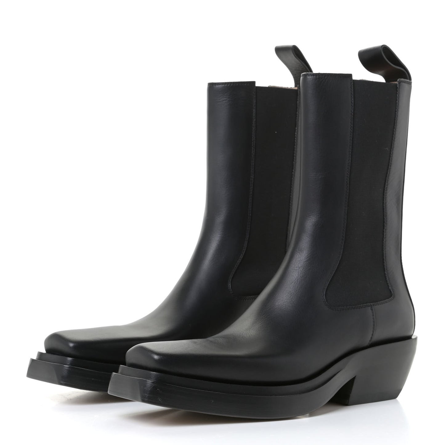 Calfskin Lean Mid-Calf Boots 38 Black