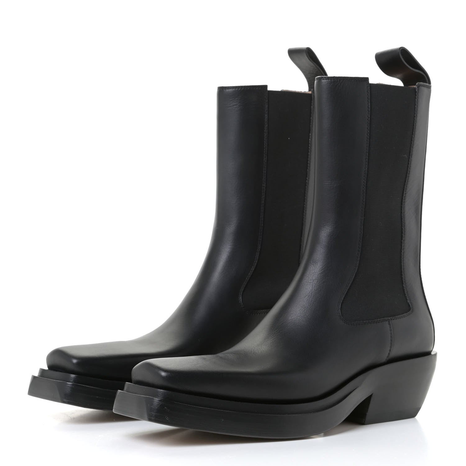 Bottega Veneta Calfskin Lean Mid-Calf Boots 38 Black 2 of 11