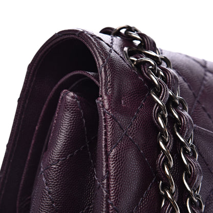 Chanel Caviar Quilted Jumbo Double Flap Dark Purple 16 of 17